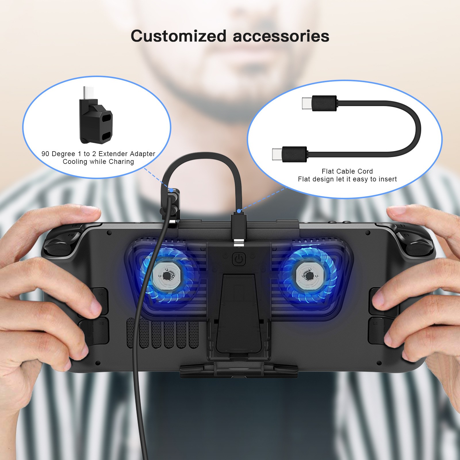 ABS External LED Fan Cooling Holder Bracket For Steam Deck/Switch/Switch OLED