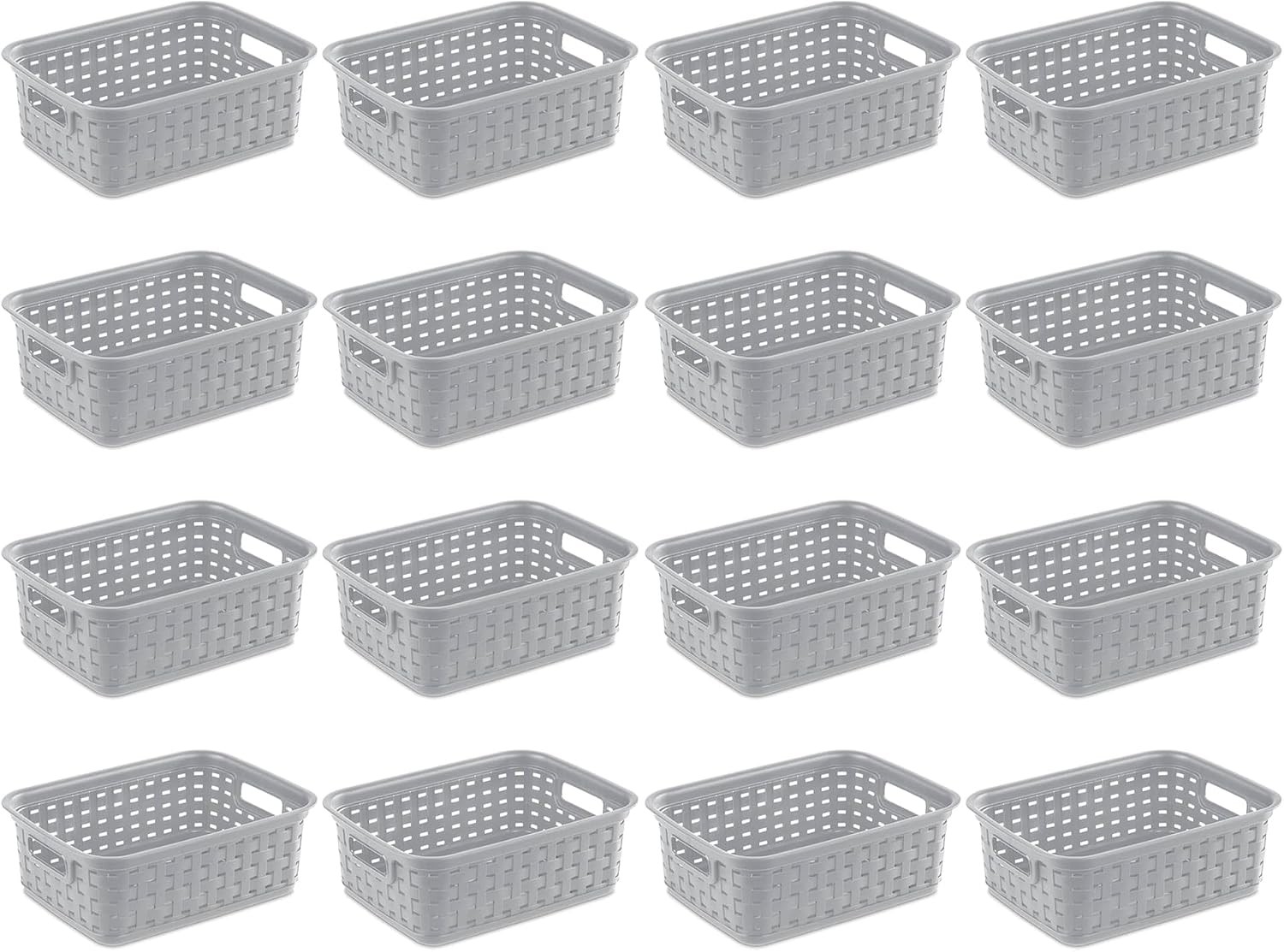 11 Inch Small Weave Open Bin Wicker Storage Basket Home Organizer Tote