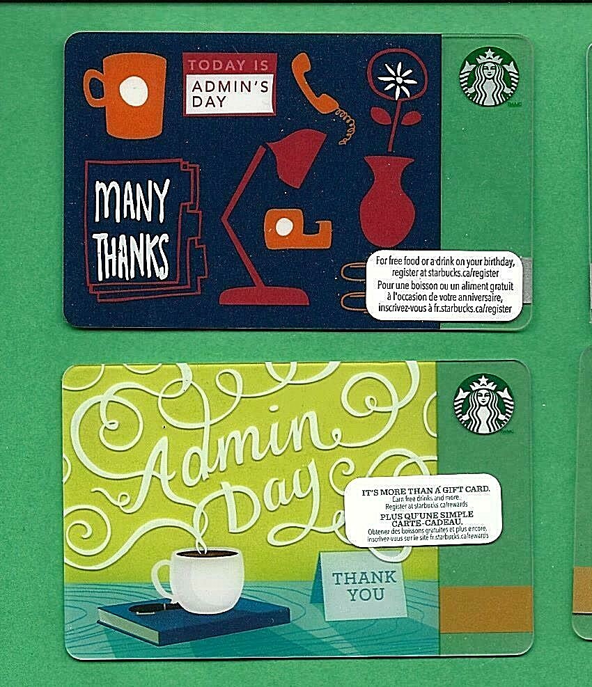 Starbucks Canada 2012 2013 Admin Day Gift Card No  Value