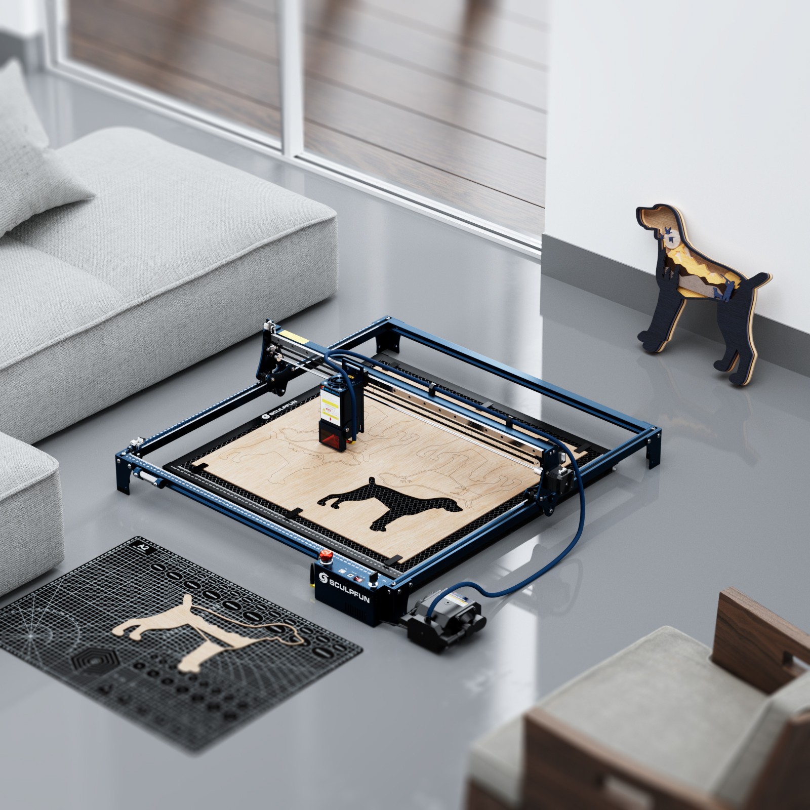 SCULPFUN S30 Ultra 22W Laser Engraver 600x600mm Large Area Auto Air Assist Cutte