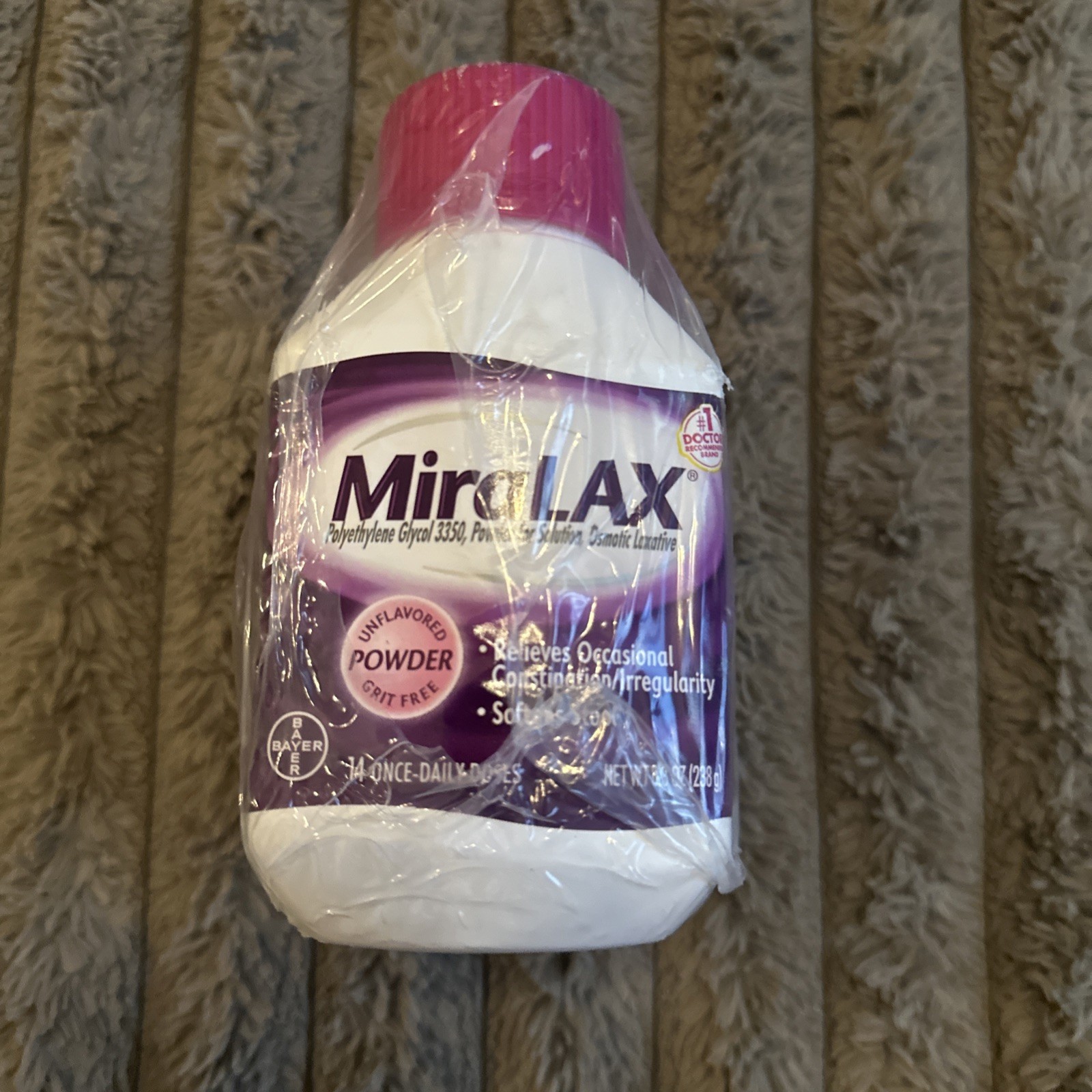 MiraLAX Gentle Constipation Relief Laxative Powder with Stirre, PEG 3350- 3 Pack