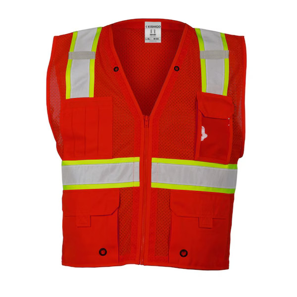 Kishigo High-Visibility Vest,Zipper,Red,S/M B103-S-M Kishigo B103-S-M S/M