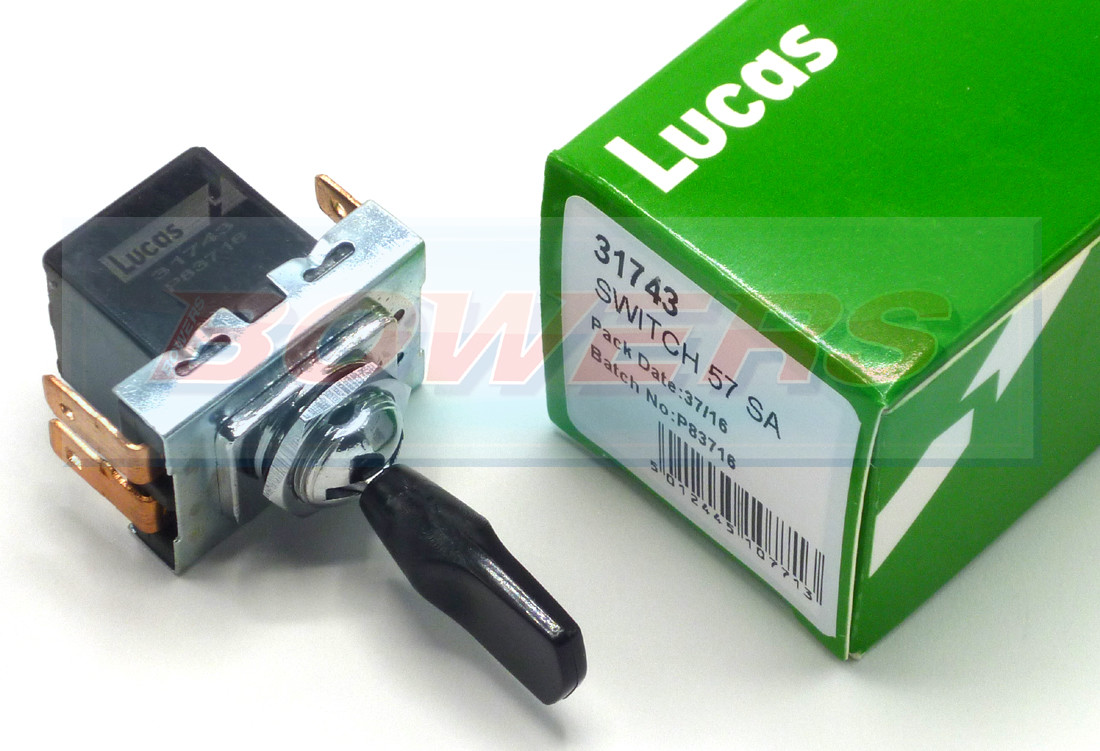 LUCAS 31743 57SA 2A9074 ON/OFF/ON INDICATOR TOGGLE FLICK SWITCH AUSTIN HEALY MG