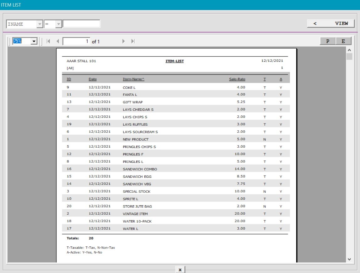 NWIQ Point Of Sale Software - Booth Inventory Billing