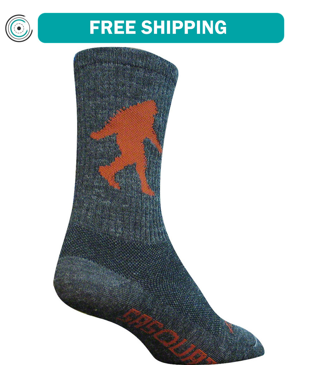 SockGuy Wool Sasquatch Socks 6 inch Gray Small Medium Unisex Synthetic