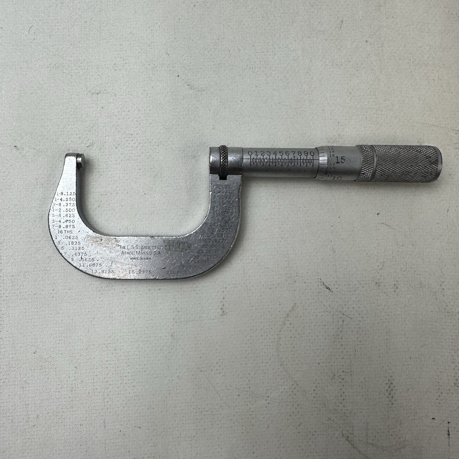 L.S. Starrett Co. No.2 Micrometer 1”-2” Functions Smoothly And Properly Has Wear