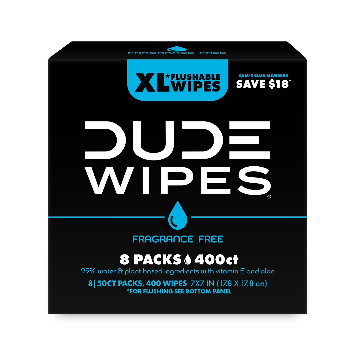 DUDE Wipes XL Flushable Wipes 400 Ct Fragrance Free Moisturizing FREE SHIPPING