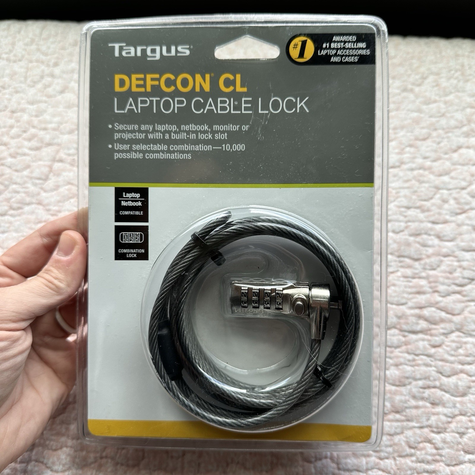 Targus Defcon CL Laptop Cable Combination Lock Netbook Compatible NEW