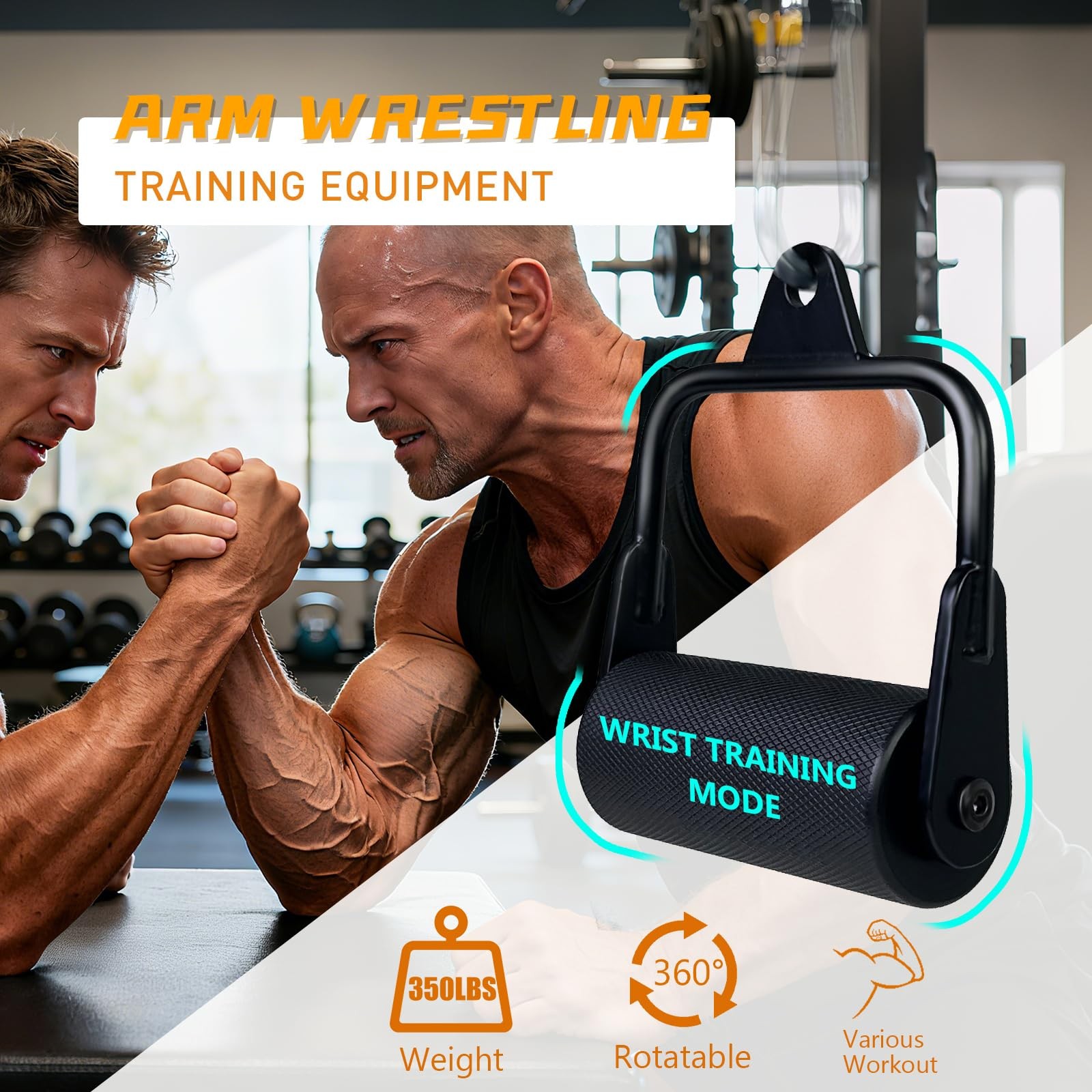 Arm Wrestling Handles, Thick Armwresting Training Equipment LAT Pulldown Atta...