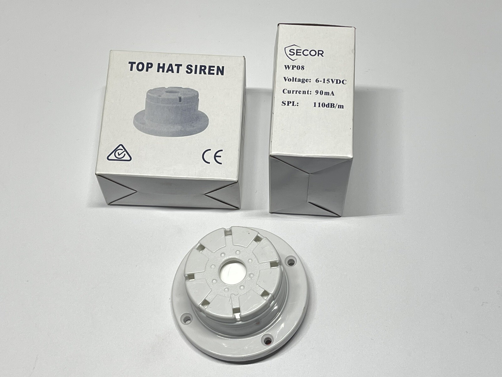 2 x Secor WP-08 Top Hat Siren Surface Screamer 6-15VDC 90mA 110dB/m CSD-1003