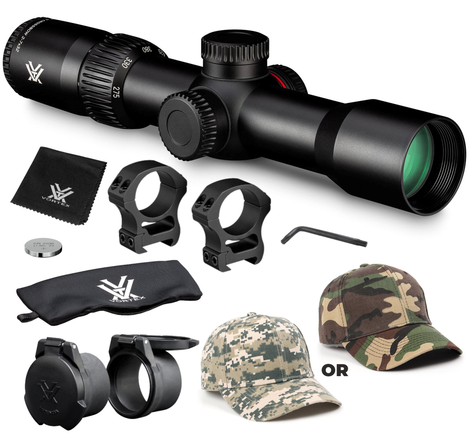 Vortex Optics Crossfire II 2-7x32 SFP Crossbow Scope Kit with Wearable4U Bundle