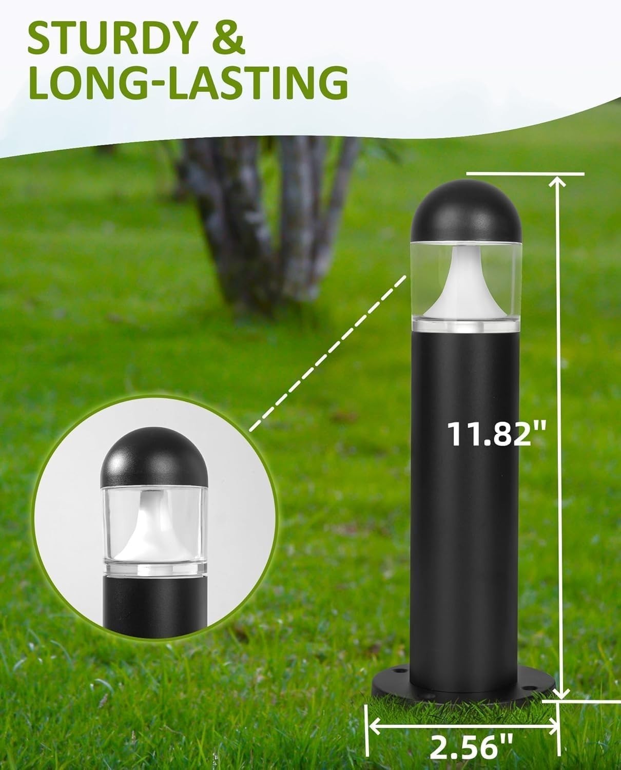 2 pack - Low Voltage Landscape Pathway Lights, 12V LED Bollard Light Waterproof