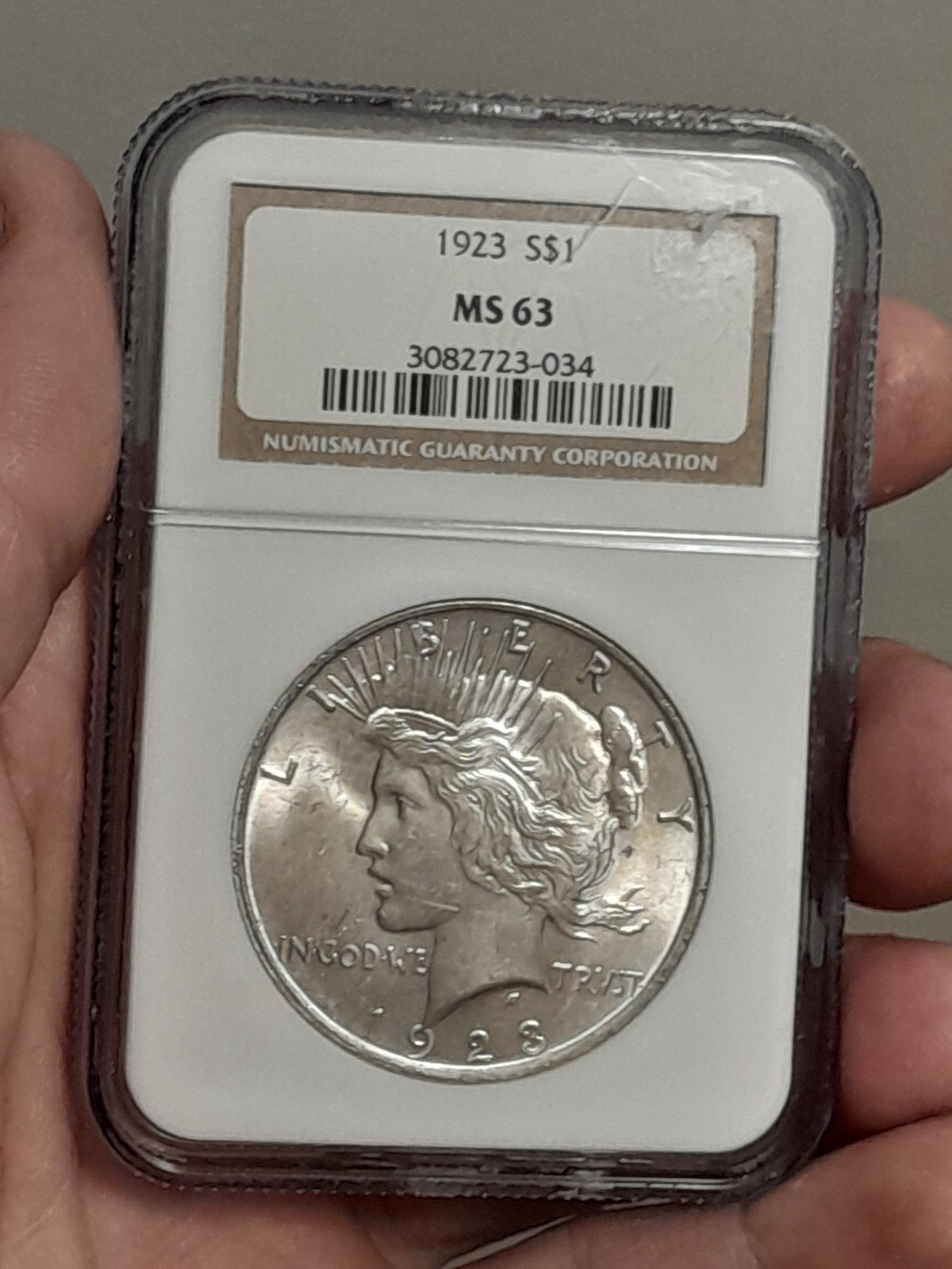1923- P Peace Silver Dollar MS63 NGC