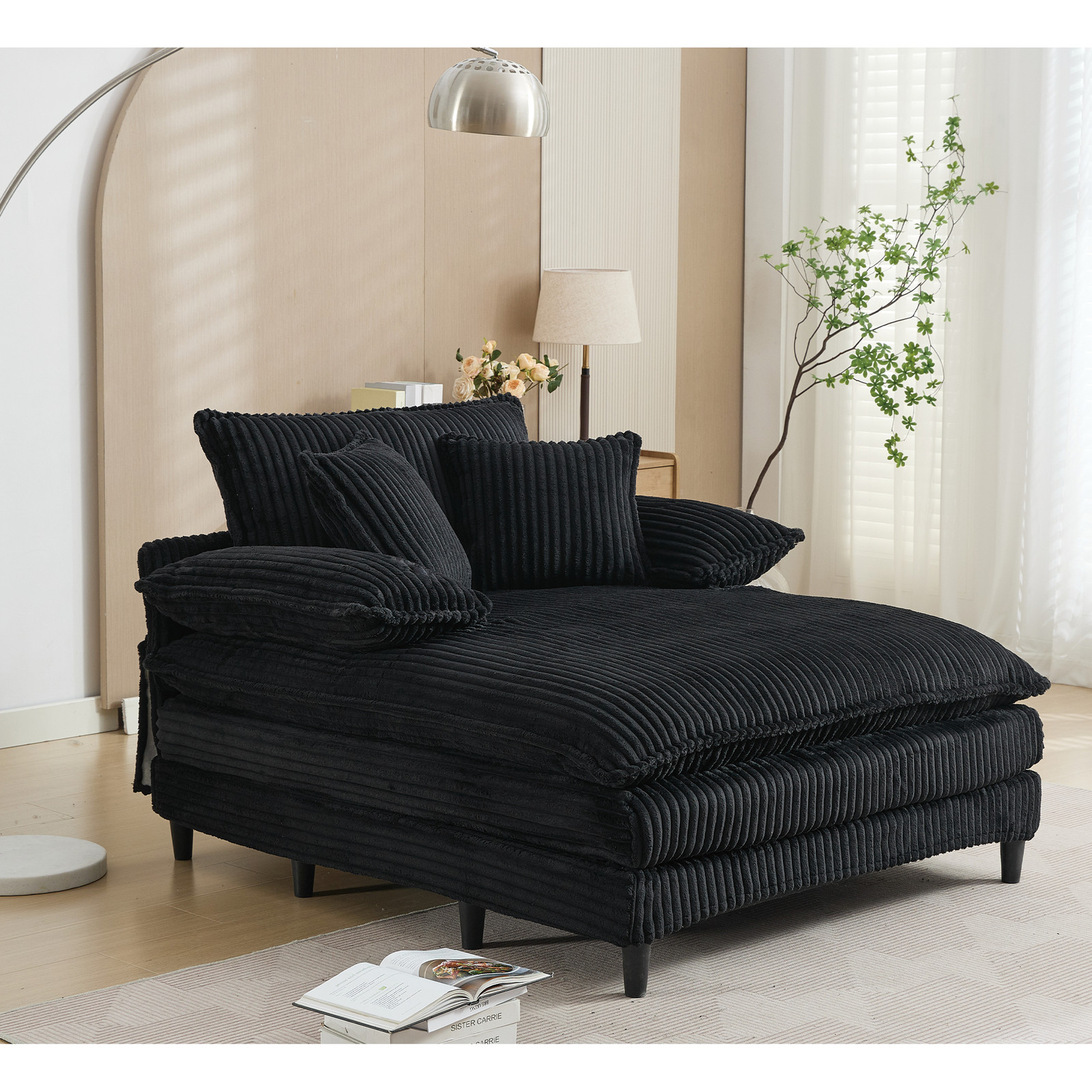 [NEW ARRIVED] [VIDEO PROVIDED] 54.75" W Oversized Chaise Lounge Chair,Fluffy c