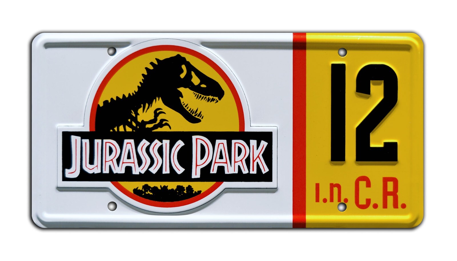 Jurassic Park | Jeep Wrangler Sahara CJ7 YJ | #12 | STAMPED Prop License Plate