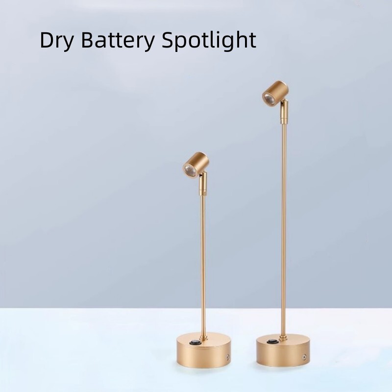 Gold Spotlight Dry Battery  Counter Jewelry Light Exhibition Display CabinetLamp