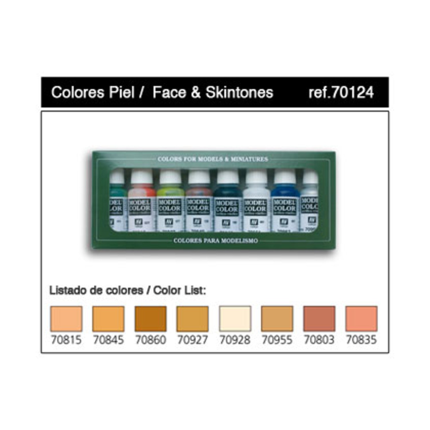 Vallejo Model Color Paint Model Color Face & Skintone Set New