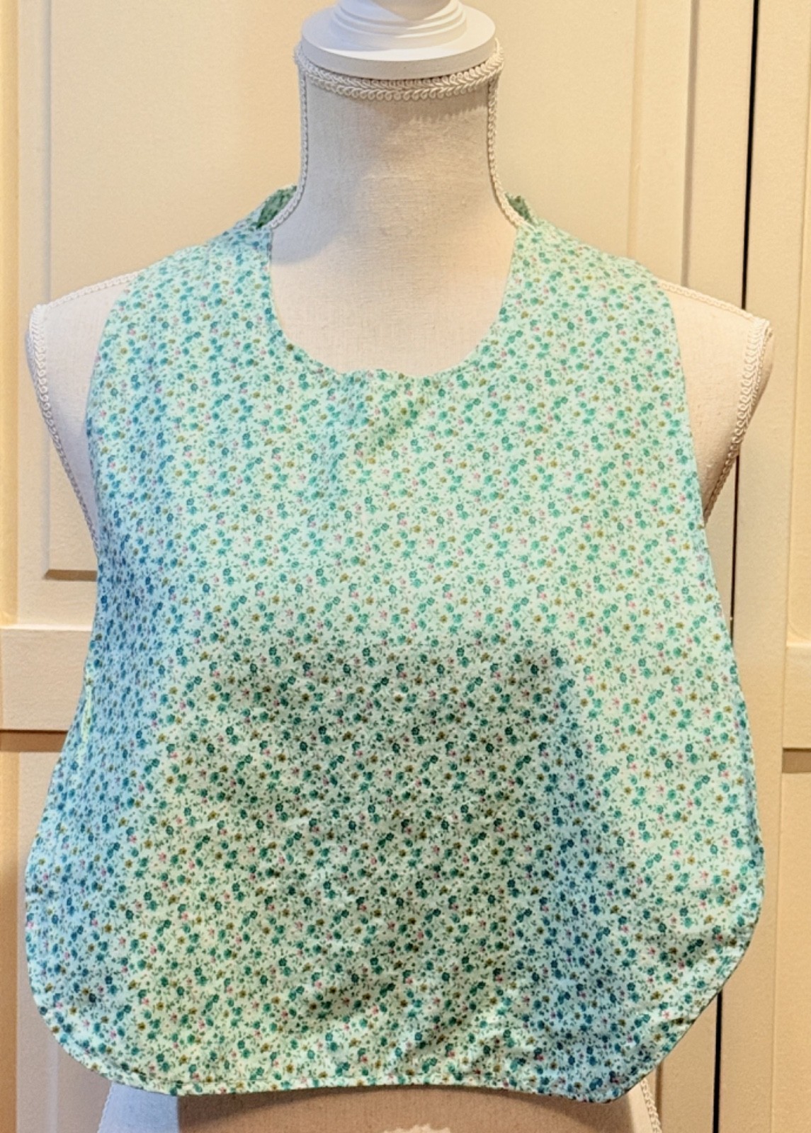 Handmade Adult Bib Clothing Protector Small Floral Design Set of Two