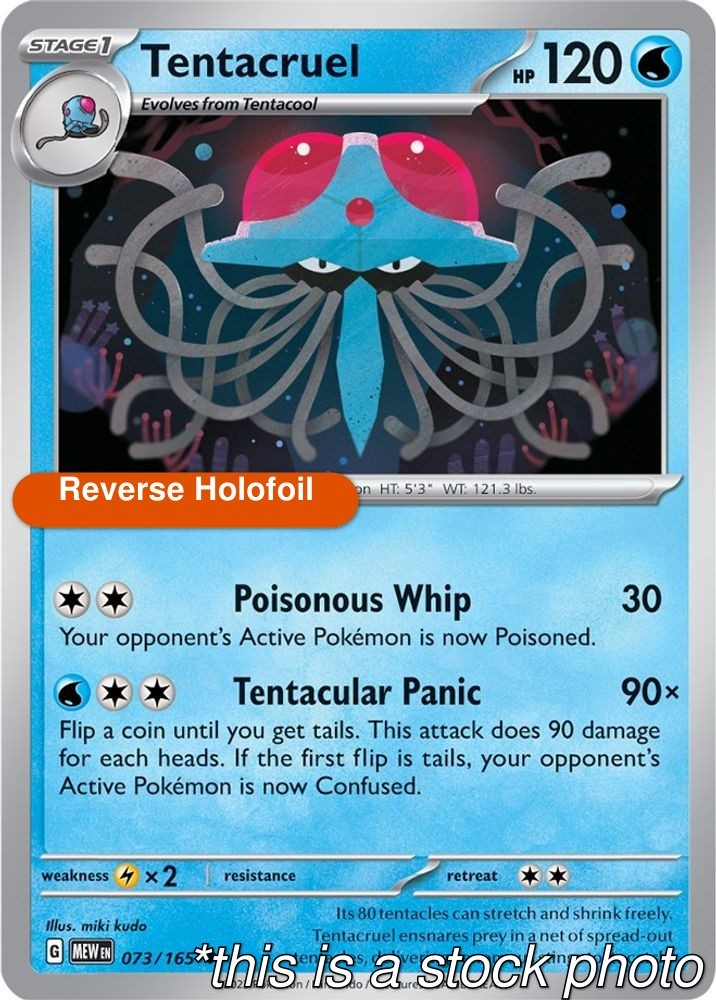 Reverse Holofoil - Tentacruel - 073/165 - SV: Scarlet & Violet 151 - NM
