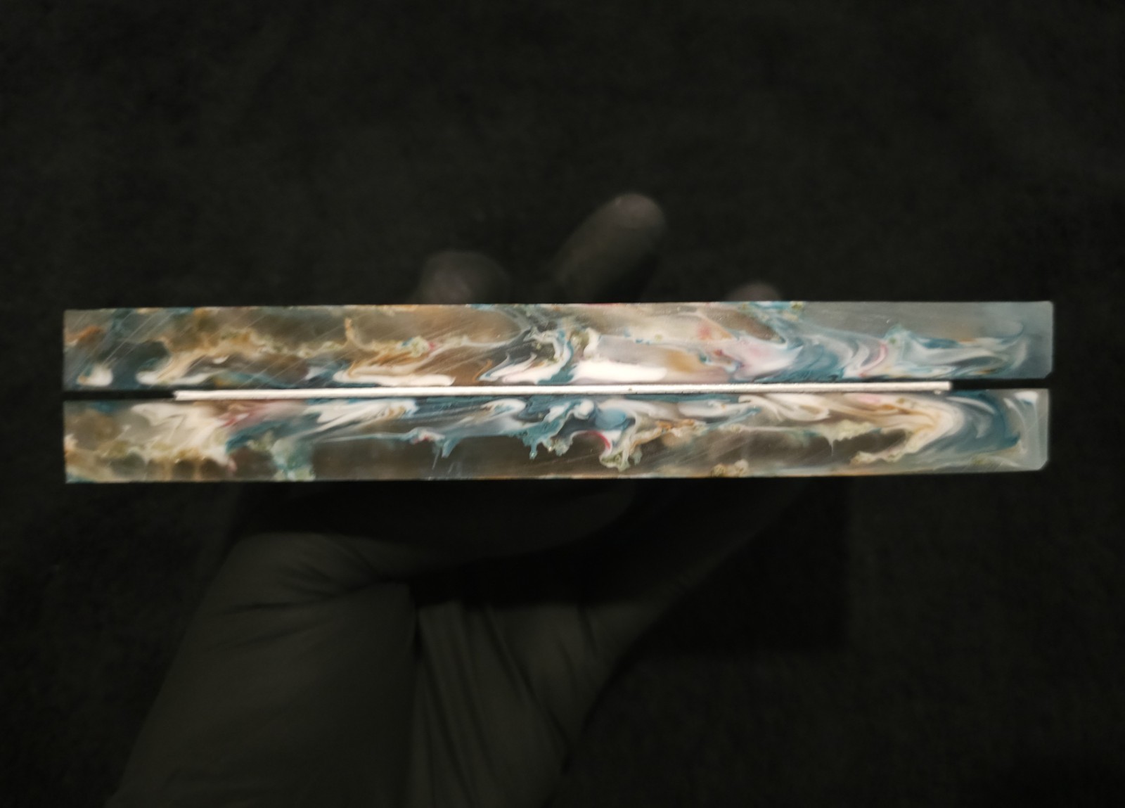 Resin Knife Scales - Tidepool - Handmade Epoxy Handle Material - 5¾" × 2½" × ⅜"
