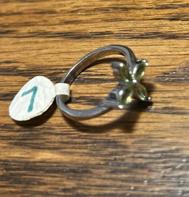 Peridot Ring Sterling Silver Size 7