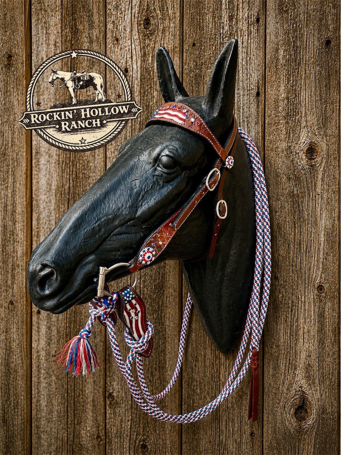 Patriotic Tack Set (Full Buckaroo Style Star Spangled Complete Set)