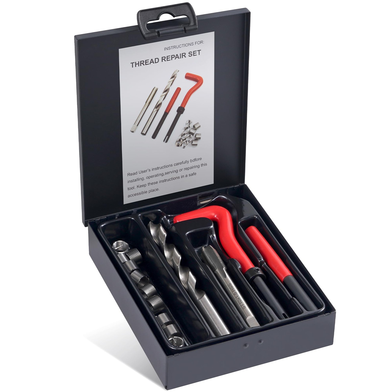 M10X1.5 Thread Repair Kit, Metric Helicoil Kit with HSS Drill Bit, Thread Ins...
