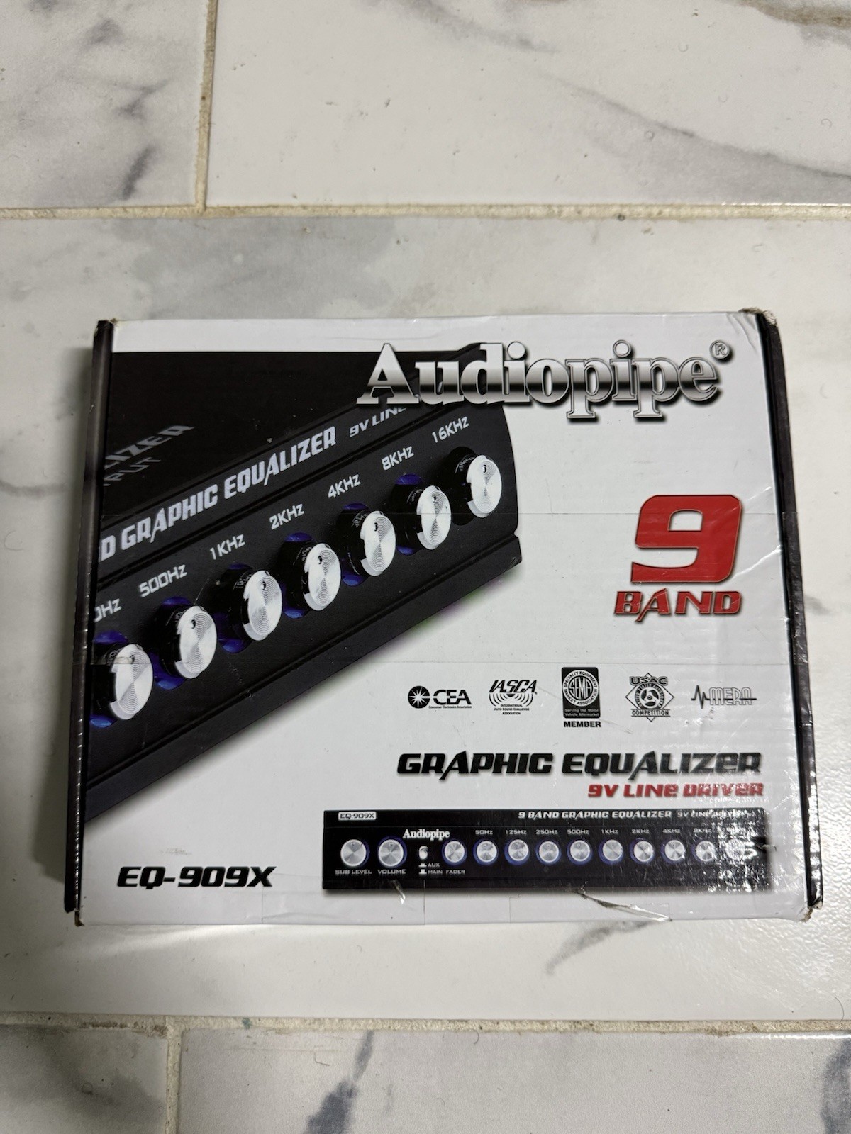 Audiopipe EQ-909X EQ909X 9 Band Graphic Equalizer 9 Volt Line Driver Brand New