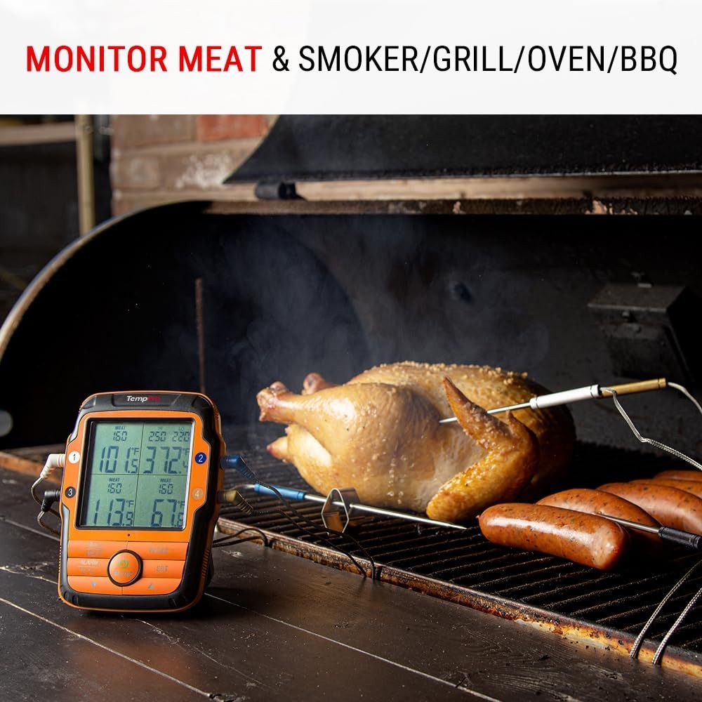 TempSync 1000FT Wireless Meat Thermometer for Grill with 4 Probes | RF Techno...