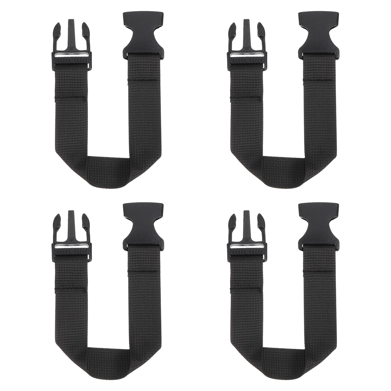 4pcs Fanny Pack Extender Strap, 12" x 1" Belt Bag Extension Strap, Black