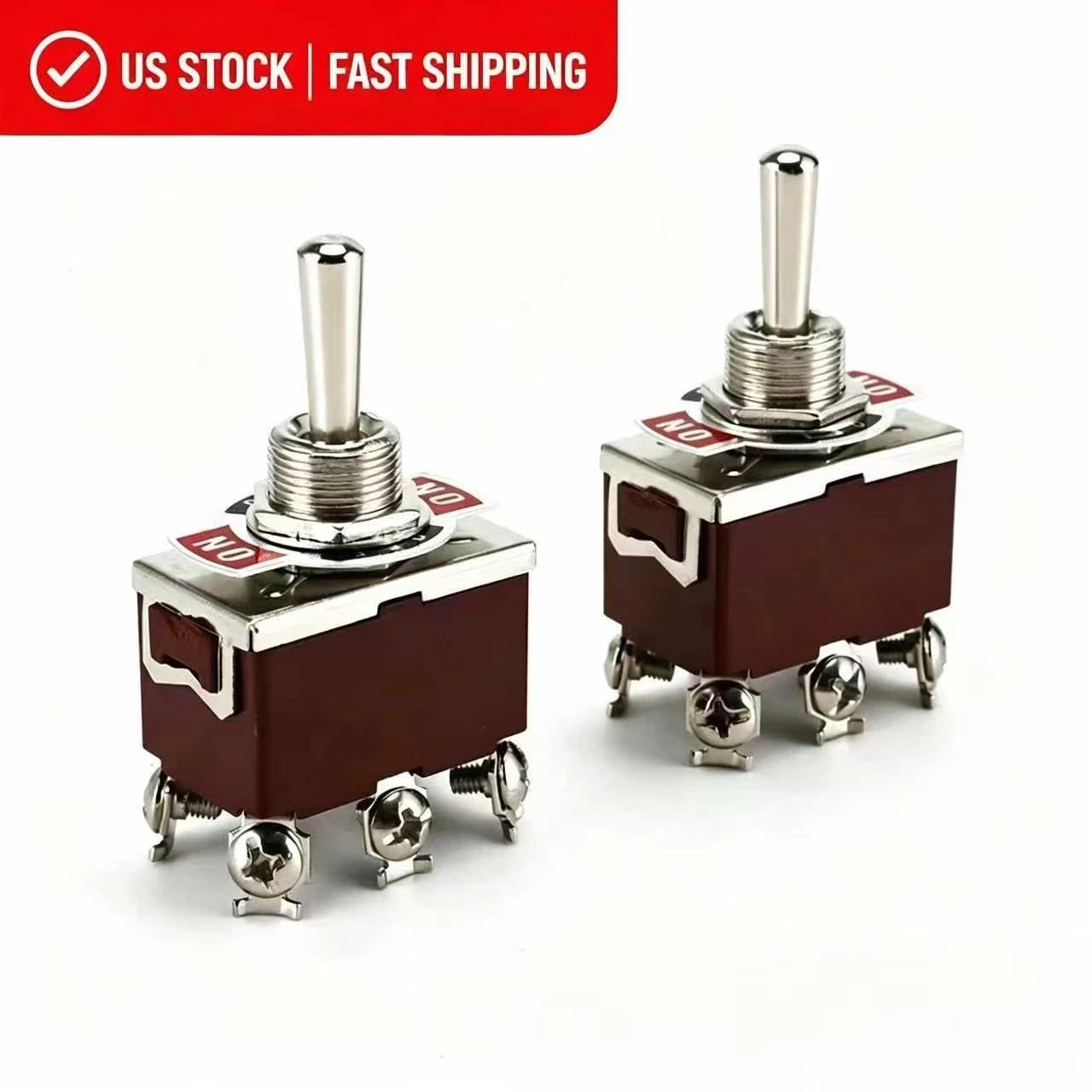 HEAVY DUTY DPDT ON-OFF-ON TOGGLE SWITCH 20A 125V, 15A 250V Screw Terminals USA