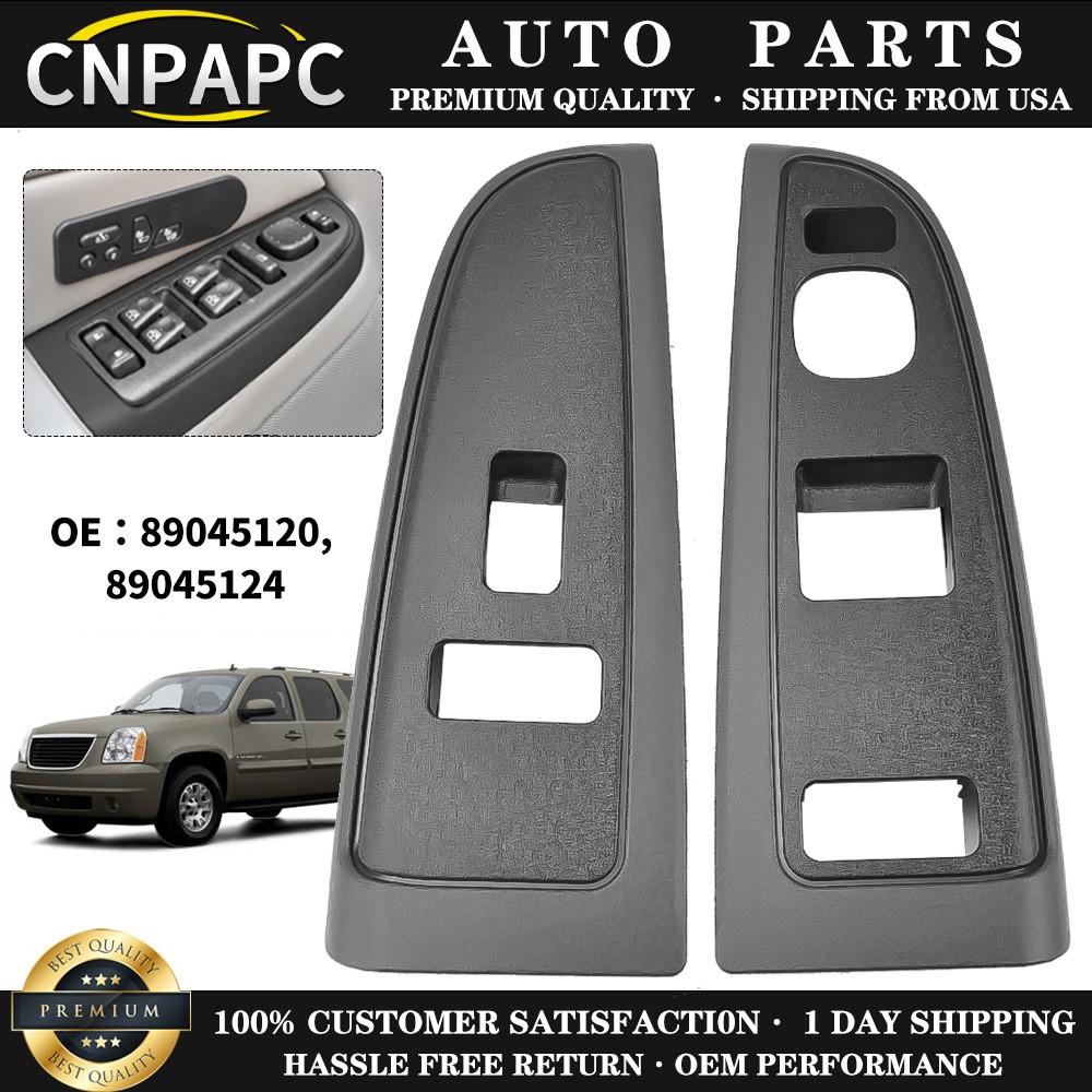 Pair Power Window Switch Bezel for Chevy Silverado Cadillac GMC Left Right Side