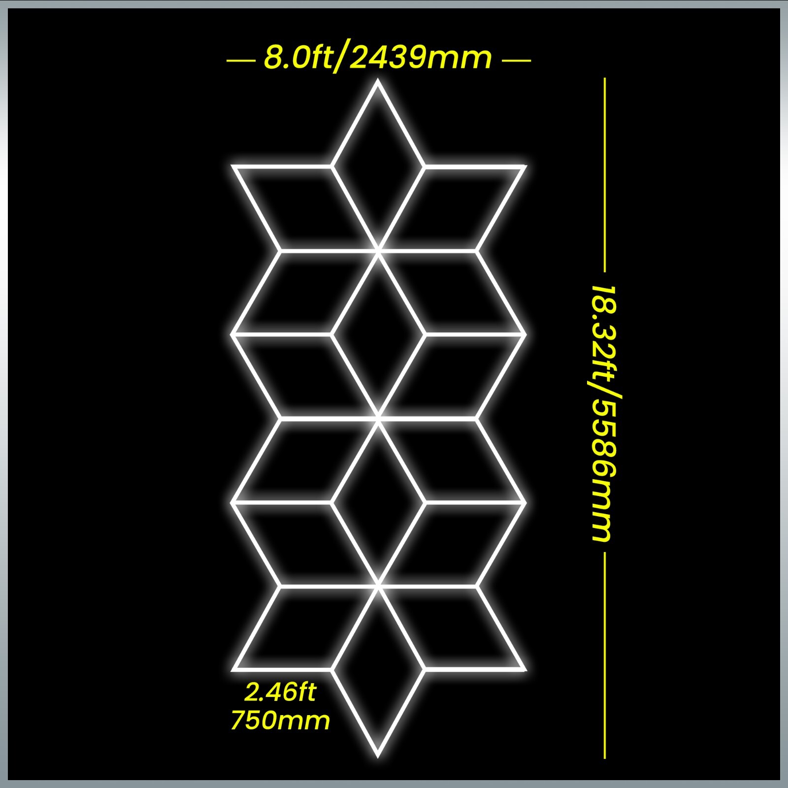 NEW DESIGN - LED Light System - Modular - Modern design LED - Diamond Pattern