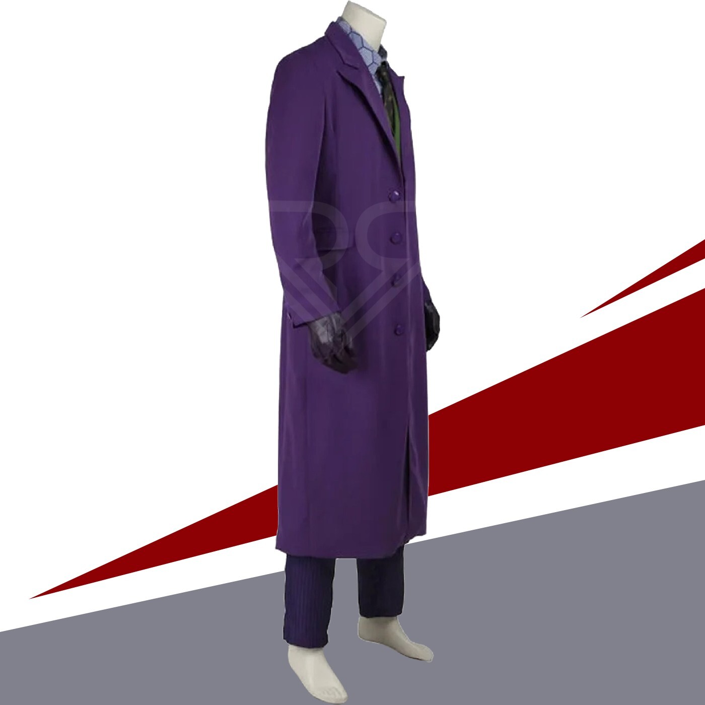 Gothic Purple Long Coat | Joker Inspired Men's Dark Cosplay Halloween Outfit