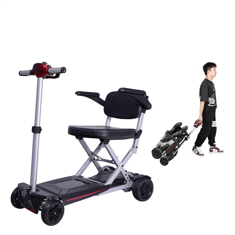 4 Wheels Foldable Travel Mobility Scooter 24V Battery Powered for Elderly