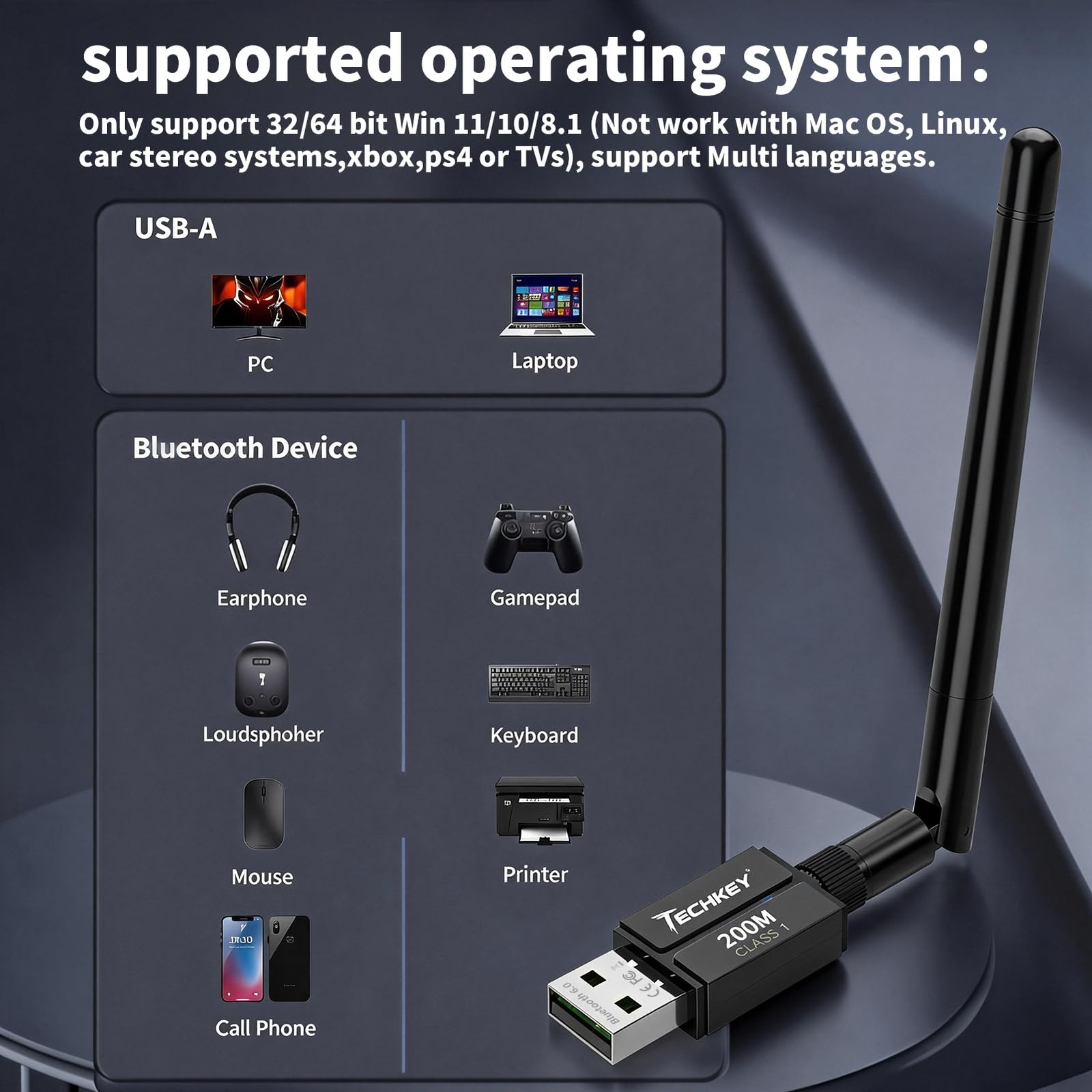 USB Bluetooth 6.0 Adapter for Desktop PC: Plug & Play 600FT Long Range Wireless