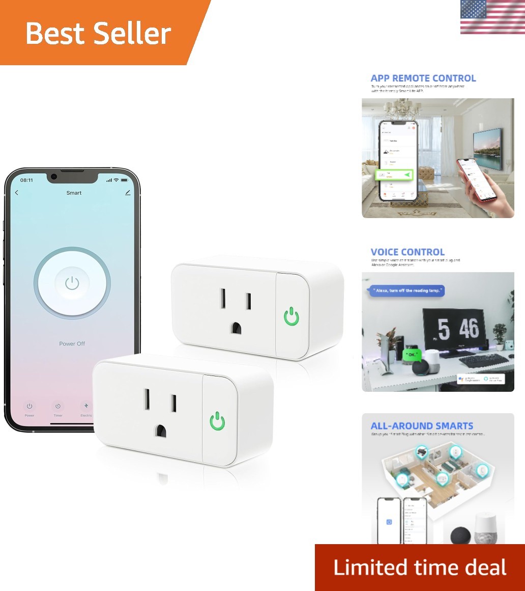 Smart WiFi Outlet 15A, Mini Plug with Group Control & Timer, / Certified