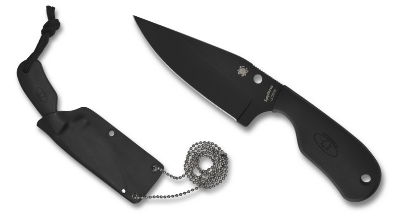 Spyderco Knives Subway Bowie FB48PBBK Fixed Blade Knife Stainless Black FRN
