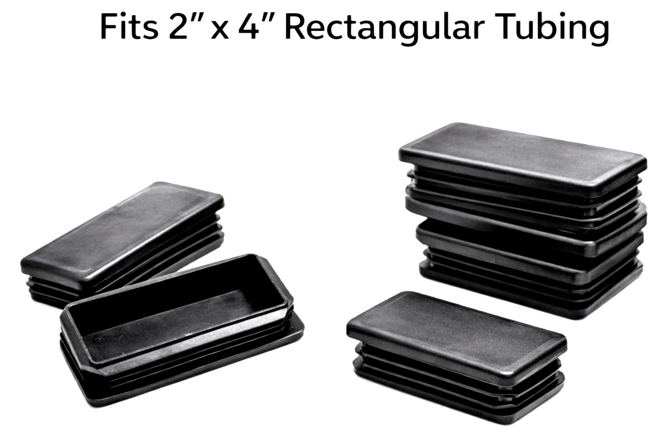 2" x 4" Rectangular Tube Plugs End Caps 8–12 GA Steel Frame Rack Trailer 4 Pack