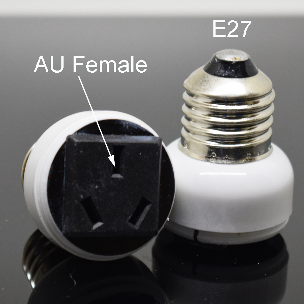 10pcs E27 Male to Int'l Standard 3 Prong Holes Female Socket Light Lamp Adapter