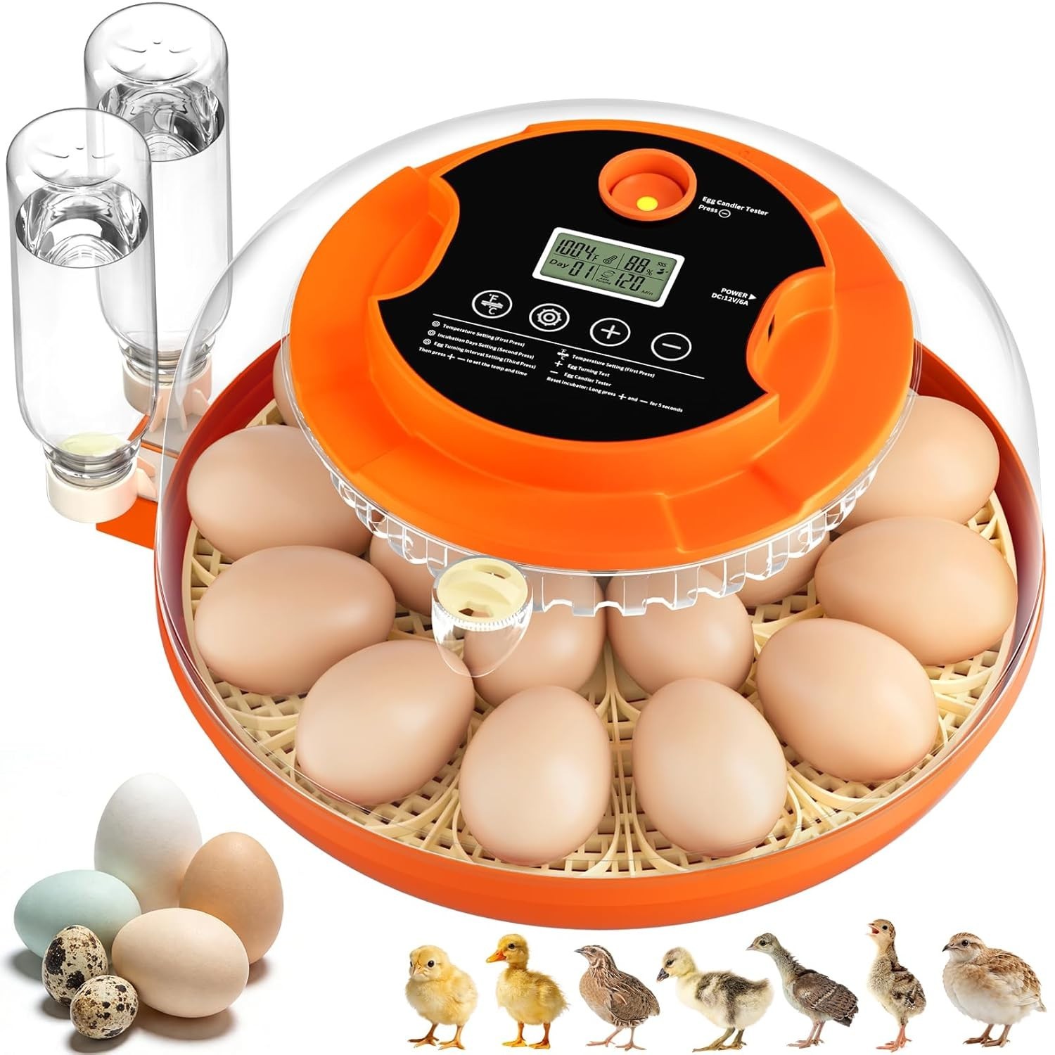 18 Egg s for Hatching Eggs, Automatic Egg Turning and Humidity Control for Ha...