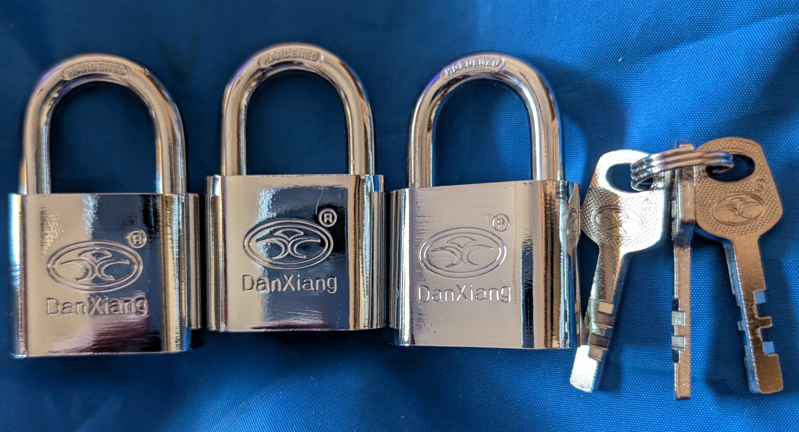 3pk 40mm DanXiang Stainless Steel Padlock Chrome Finish New