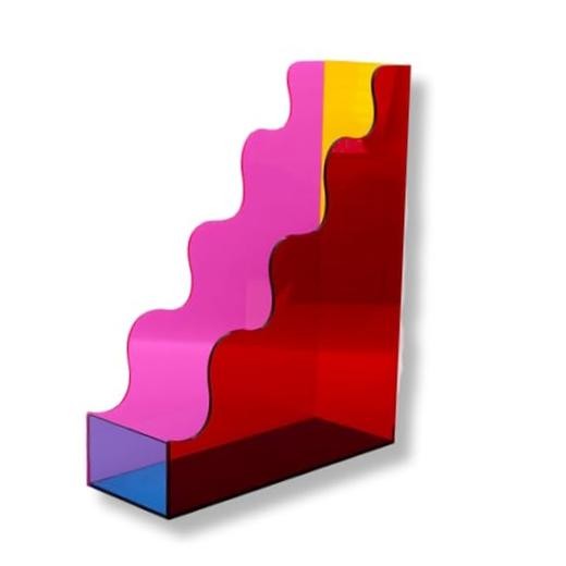 Cute Wavy Edge Acrylic File Holder, Colorblock | Colorful Desk Organizer for