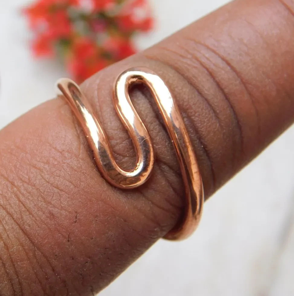 Solid Copper Minimalist Healing Ring Handmade Unisex Thumb Ring