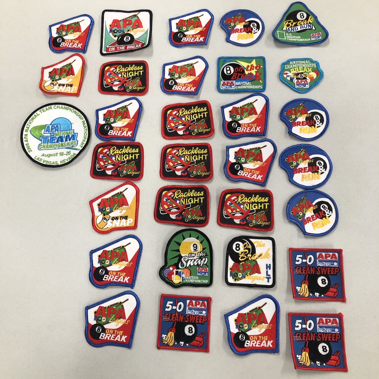 New 31 Patches Rare Vintage Variety of APA Billiards Pool League Patches (#21)