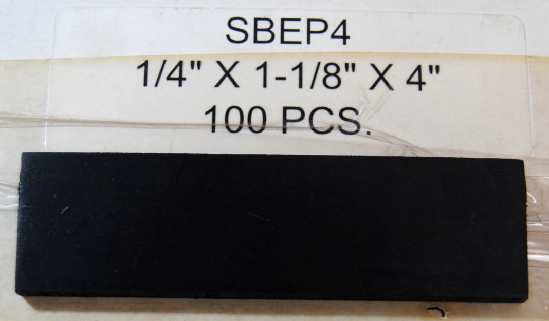 CRL SBEP4  EPDM Rubber Setting Blocks  1/4" x 1-1/8" x 4"   Lot of 100    T2657