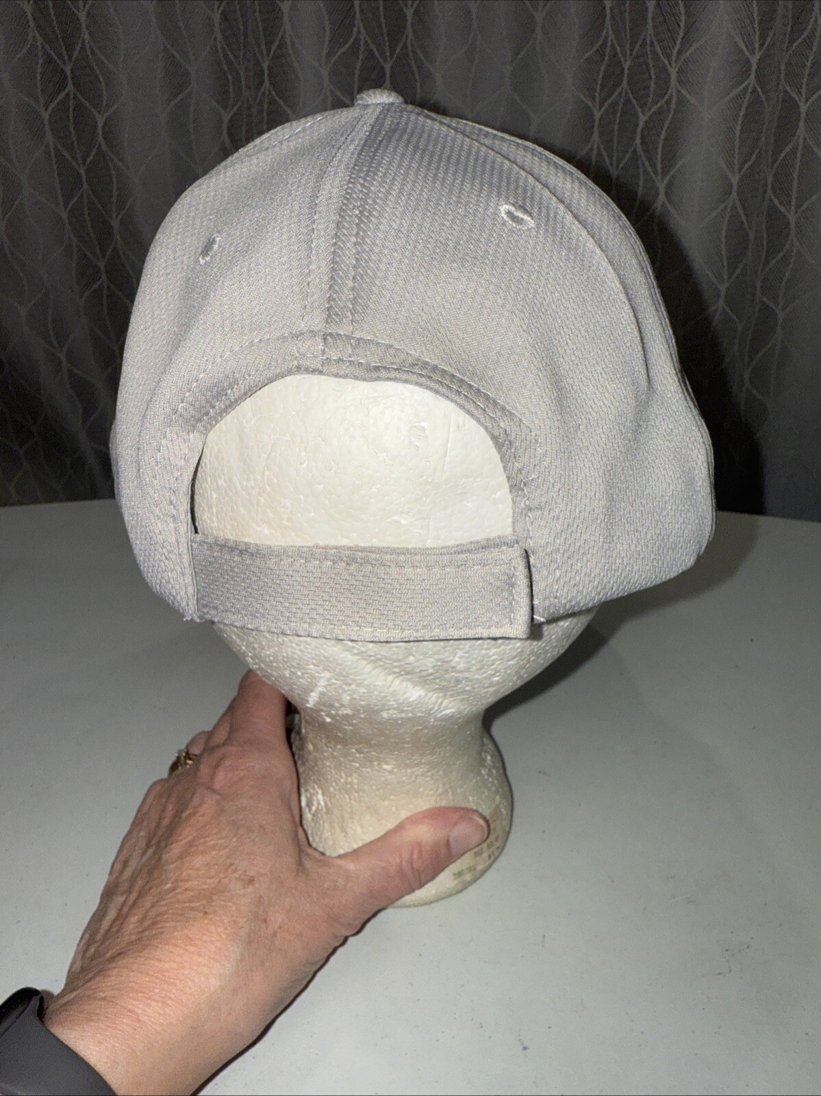 Orange theory Logo in orange on Gray Polyester Hat Cap Hook Loop EUC