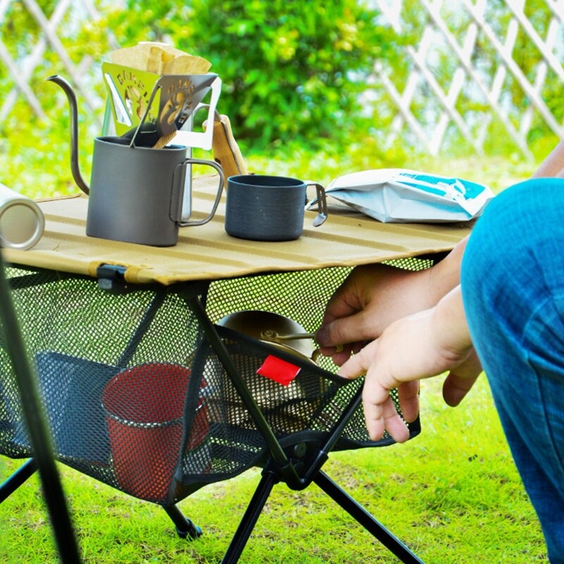Desk Box Tripod Mesh Basket Organizer Camping Table Bag Folding Net Bag Picnic