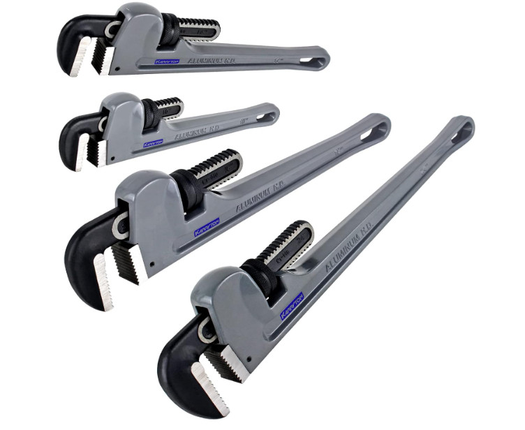 Juego 4 llaves para tubos de aluminio 10”–24” uso pesado para fontanería