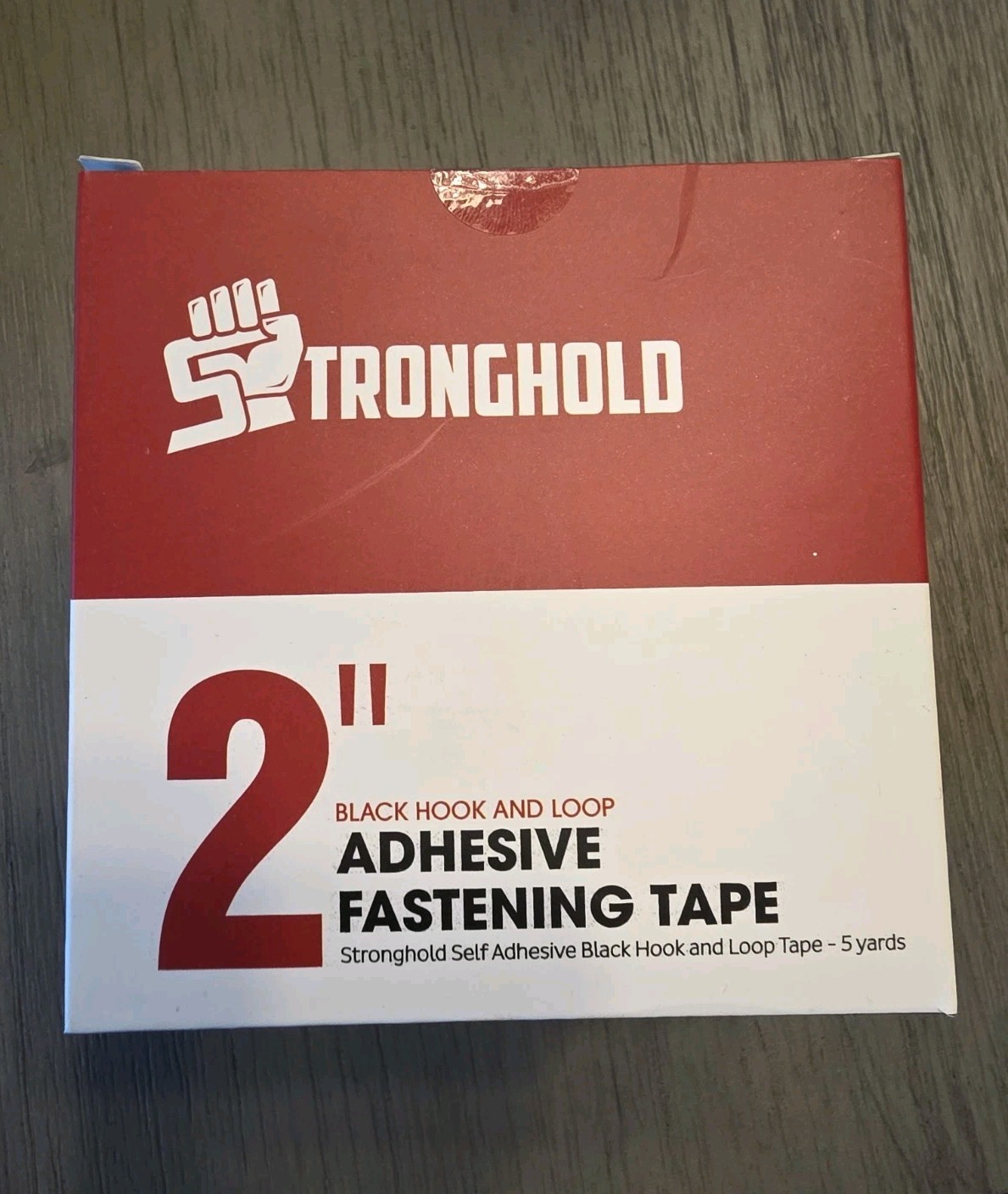 Stronghold  Adhesive Black Hook and Loop Tape 2 Inch 5 Yards, Heavy Duty.